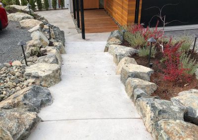 rock lined walkway